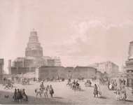 Bichebois Louis Pierre-Alphonce Adam Victor Vincent View of St Isaacs Cathedral in Scaffolding  - Hermitage